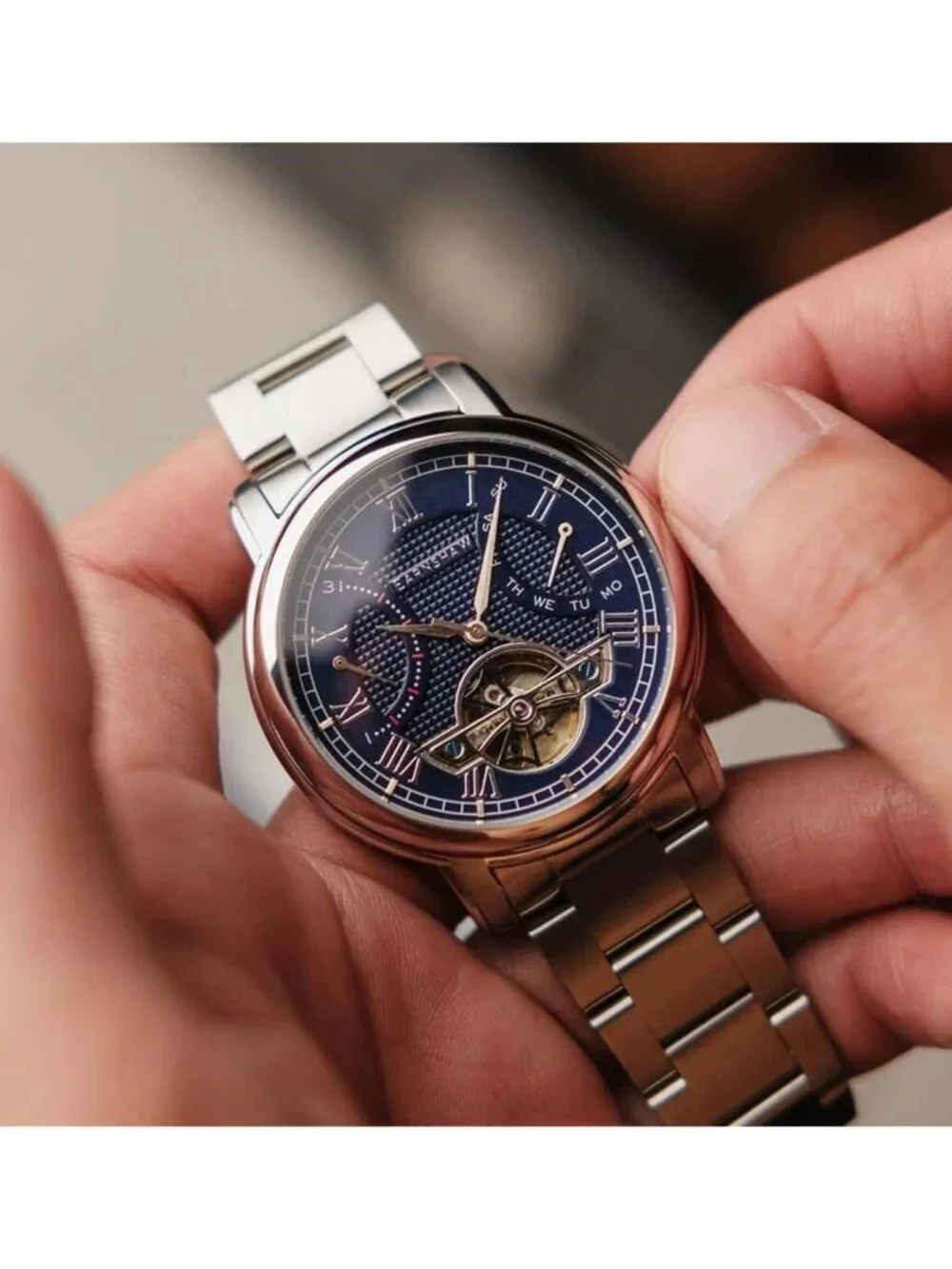 NWT Thomas Earnshaw Longcase Blue Dial Men's Watch